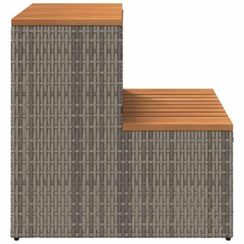 Spakant 50x50x50,5 cm polyrattan og massivt akacietræ grå
