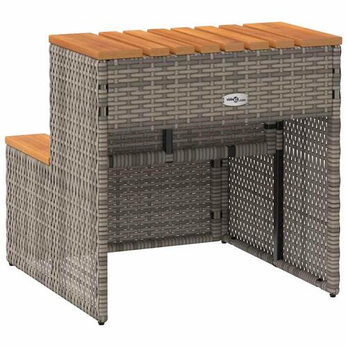 Spakant 50x50x50,5 cm polyrattan og massivt akacietræ grå
