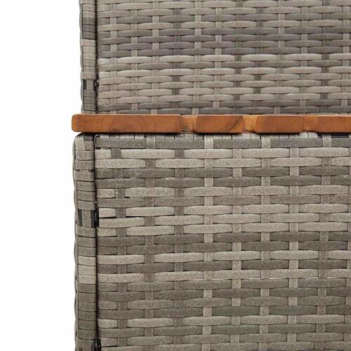 Spakant 50x50x50,5 cm polyrattan og massivt akacietræ grå