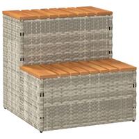 Spakant 50x50x50,5 cm polyrattan og massivt akacietræ lysegrå