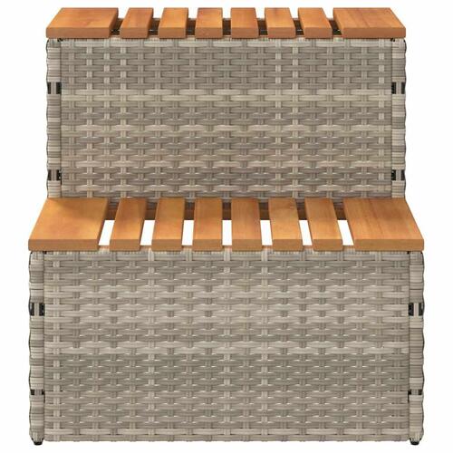 Spakant 50x50x50,5 cm polyrattan og massivt akacietræ lysegrå