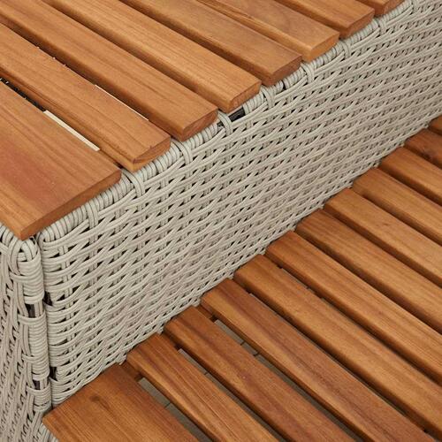 Spakant 50x50x50,5 cm polyrattan og massivt akacietræ lysegrå