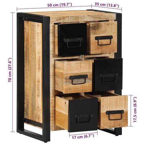 Skænk 50x35x70 cm massivt ru mangotræ