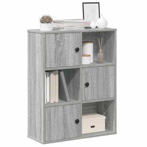 Bogreol 60x24x76,5 cm konstrueret træ grå sonoma-eg