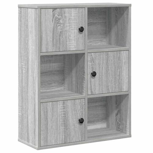 Bogreol 60x24x76,5 cm konstrueret træ grå sonoma-eg