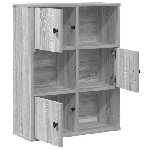Bogreol 60x24x76,5 cm konstrueret træ grå sonoma-eg