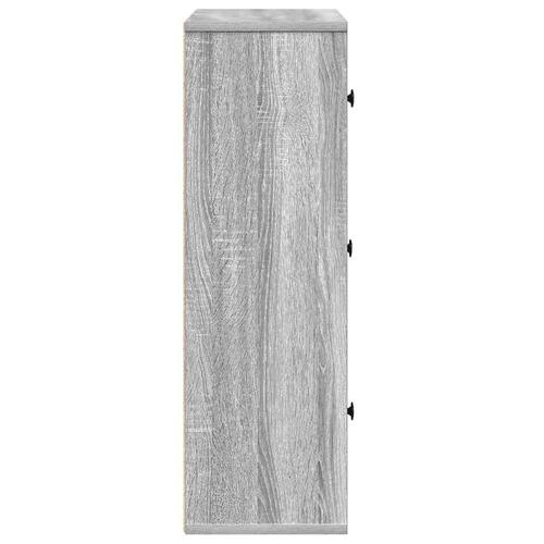 Bogreol 60x24x76,5 cm konstrueret træ grå sonoma-eg