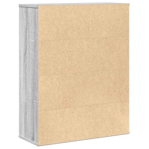 Bogreol 60x24x76,5 cm konstrueret træ grå sonoma-eg