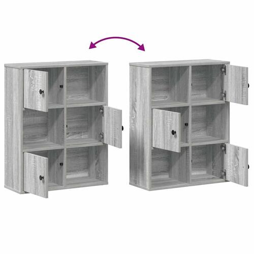 Bogreol 60x24x76,5 cm konstrueret træ grå sonoma-eg