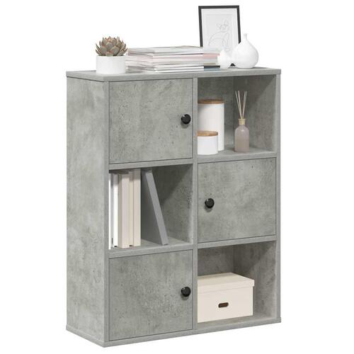 Bogreol 60x24x76,5 cm konstrueret træ betongrå