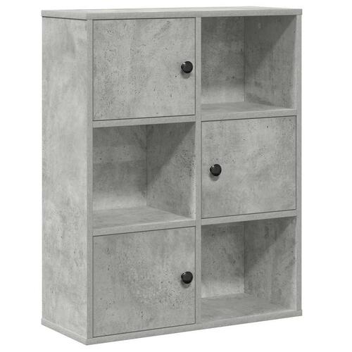 Bogreol 60x24x76,5 cm konstrueret træ betongrå