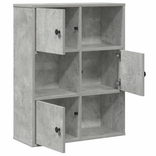 Bogreol 60x24x76,5 cm konstrueret træ betongrå
