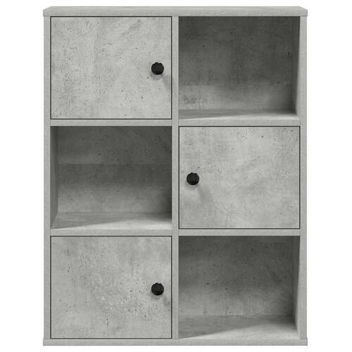 Bogreol 60x24x76,5 cm konstrueret træ betongrå