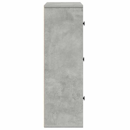 Bogreol 60x24x76,5 cm konstrueret træ betongrå