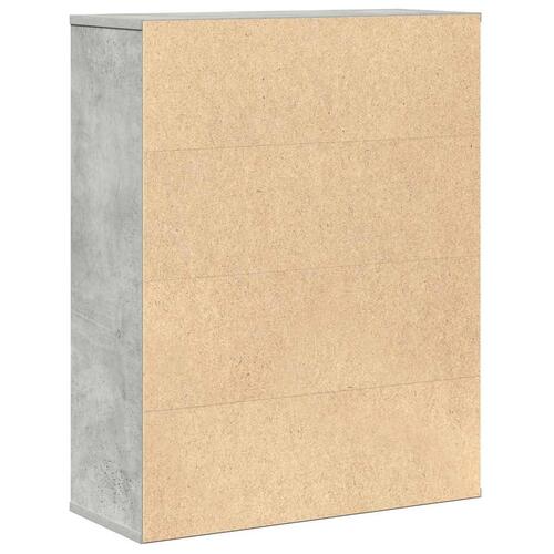 Bogreol 60x24x76,5 cm konstrueret træ betongrå