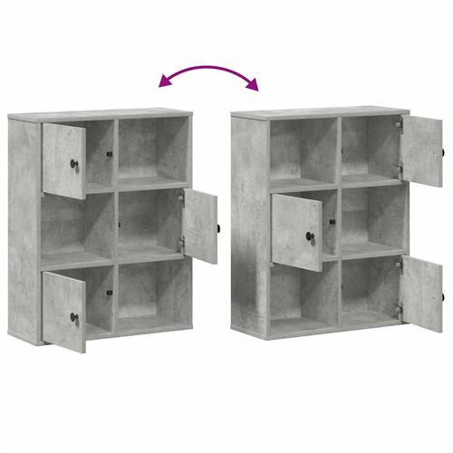 Bogreol 60x24x76,5 cm konstrueret træ betongrå