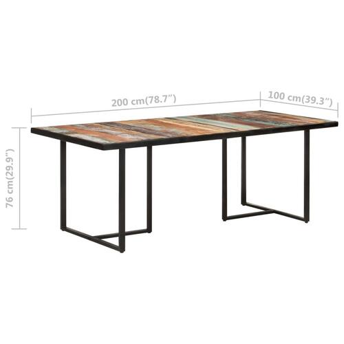 Spisebord 200 cm massivt genbrugstræ