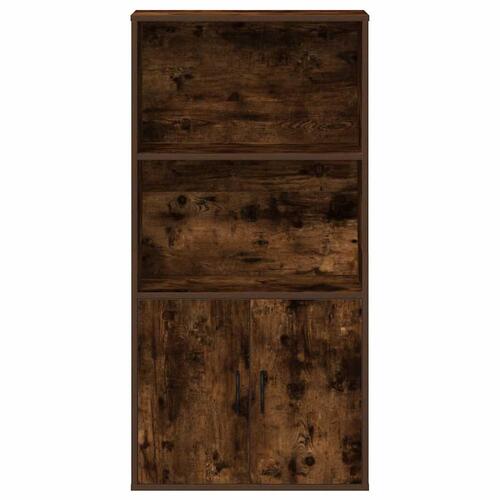 Bogreol 60x24x120 cm konstrueret træ røget egetræsfarve
