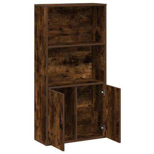 Bogreol 60x24x120 cm konstrueret træ røget egetræsfarve