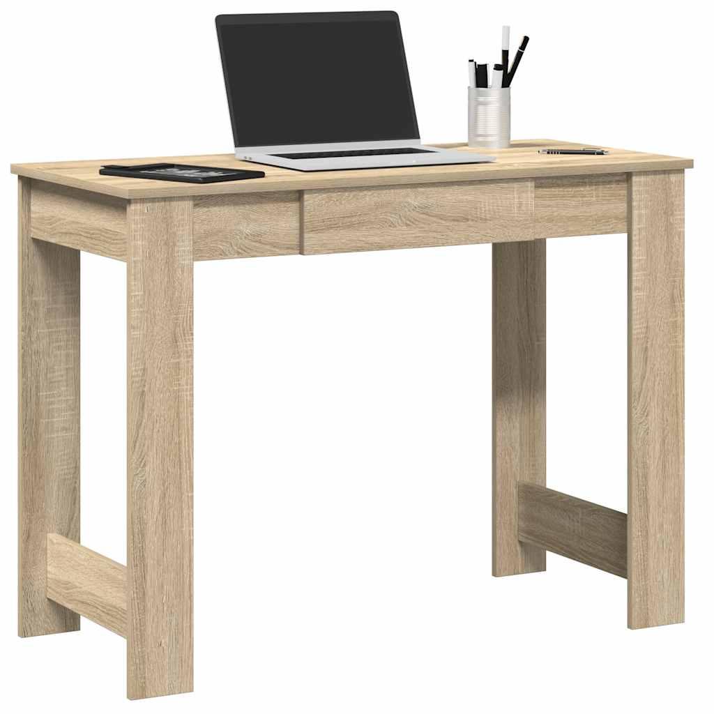 Skrivebord 100x45x75 cm konstrueret træ sonoma-eg