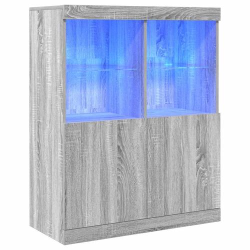 Skænk 81x37x100 cm konstrueret træ grå sonoma-eg