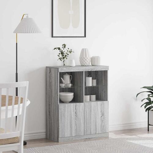 Skænk 81x37x100 cm konstrueret træ grå sonoma-eg