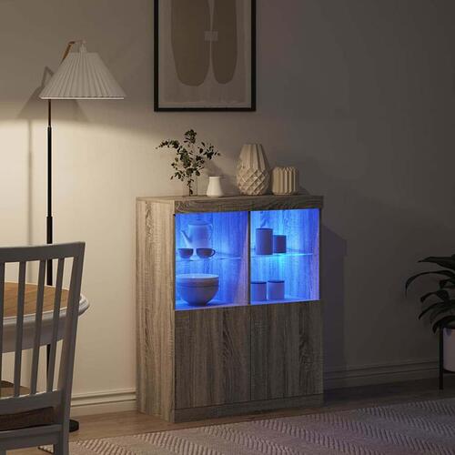 Skænk 81x37x100 cm konstrueret træ grå sonoma-eg