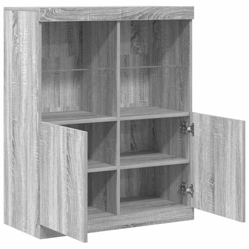 Skænk 81x37x100 cm konstrueret træ grå sonoma-eg