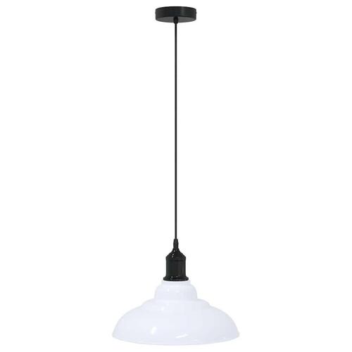 Pendellampe højdejusterbar E27 Ø 31 cm metal glans hvid