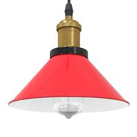 Pendellampe højdejusterbar E27 Ø 22 cm metal glans rød