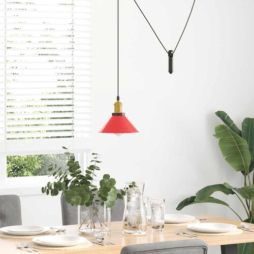 Pendellampe højdejusterbar E27 Ø 22 cm metal glans rød