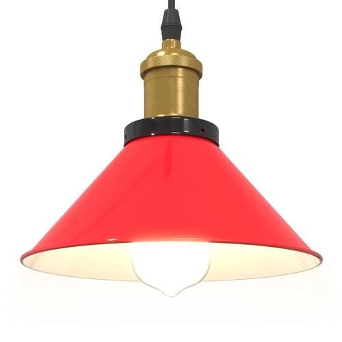Pendellampe højdejusterbar E27 Ø 22 cm metal glans rød