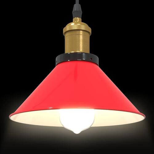 Pendellampe højdejusterbar E27 Ø 22 cm metal glans rød