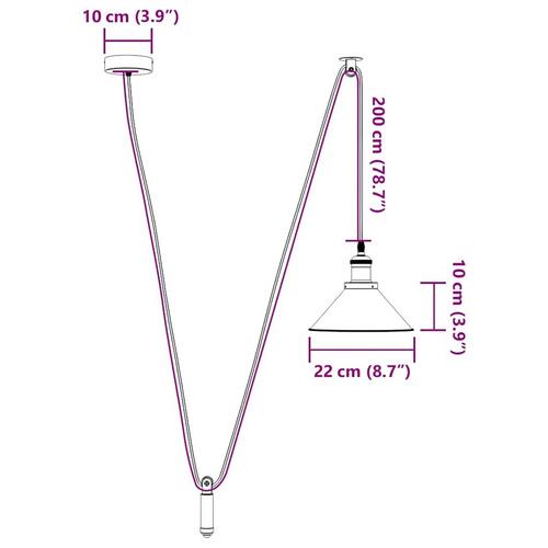 Pendellampe højdejusterbar E27 Ø 22 cm metal glans rød