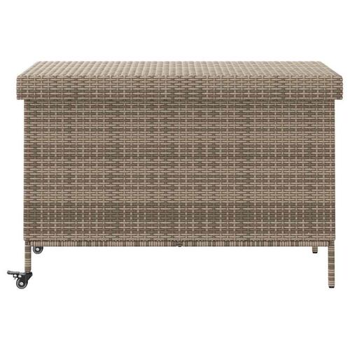 Opbevaringsboks med hjul 110x55x73 cm polyrattan grå