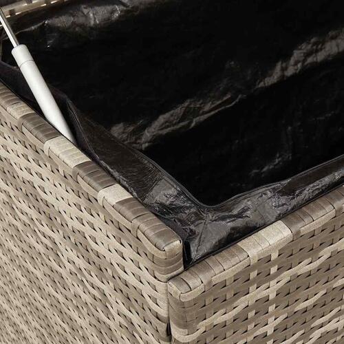 Opbevaringsboks med hjul 110x55x73 cm polyrattan grå
