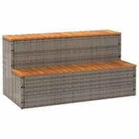 Spakant 100x50x50,5 cm polyrattan og massivt akacietræ grå