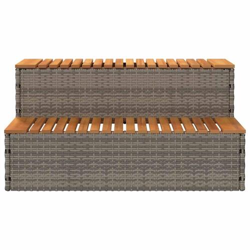 Spakant 100x50x50,5 cm polyrattan og massivt akacietræ grå