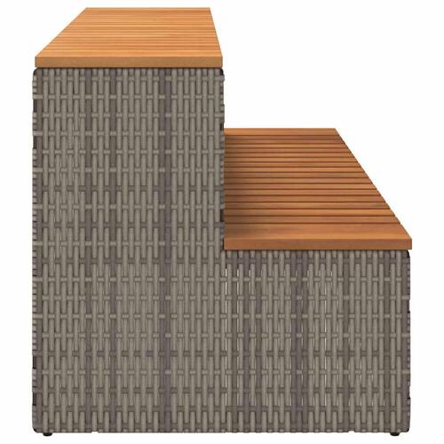 Spakant 100x50x50,5 cm polyrattan og massivt akacietræ grå