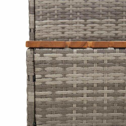 Spakant 100x50x50,5 cm polyrattan og massivt akacietræ grå