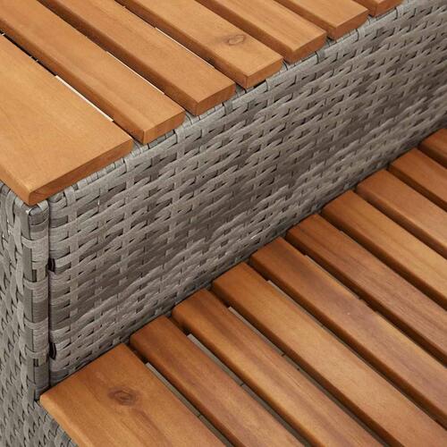 Spakant 100x50x50,5 cm polyrattan og massivt akacietræ grå