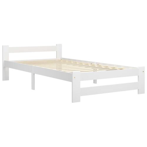 Sengestel 100x200 cm massivt fyrretræ hvid