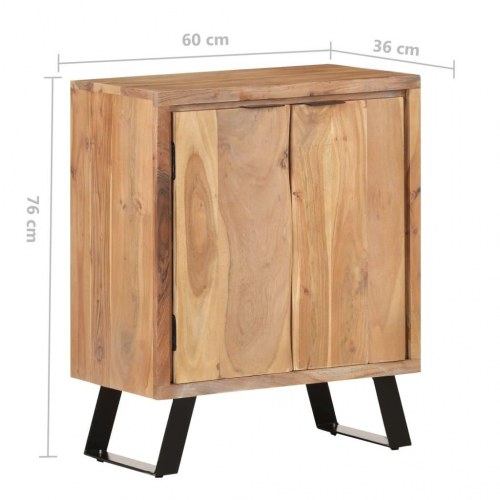 Skænk 60x36x76 cm massivt akacietræ med naturlige kanter