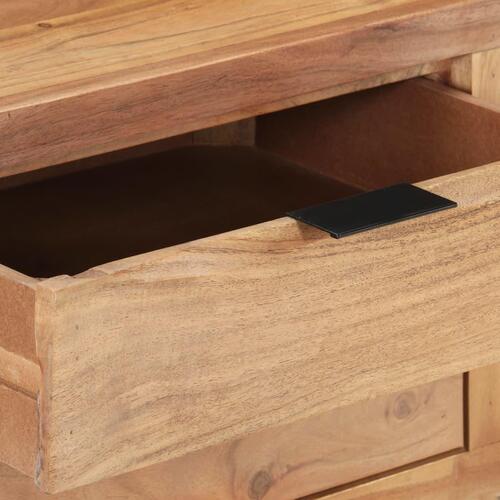 Skrivebord 107x45x79 cm massivt akacietræ med naturlige kanter