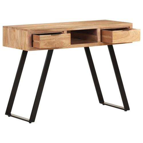 Skrivebord 107x45x79 cm massivt akacietræ med naturlige kanter