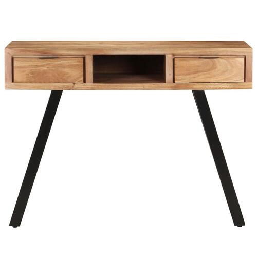 Skrivebord 107x45x79 cm massivt akacietræ med naturlige kanter