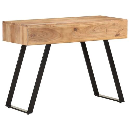Skrivebord 107x45x79 cm massivt akacietræ med naturlige kanter