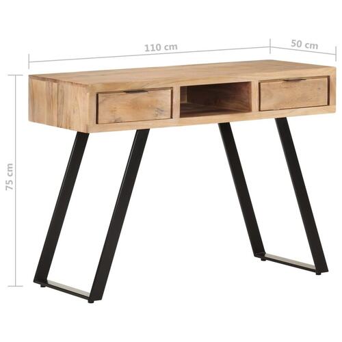 Skrivebord 107x45x79 cm massivt akacietræ med naturlige kanter