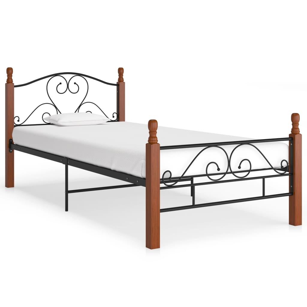 Sengeramme 90x200 cm metal sort