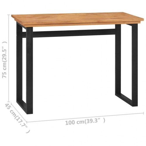 Skrivebord 100x45x75 cm massivt teaktræ